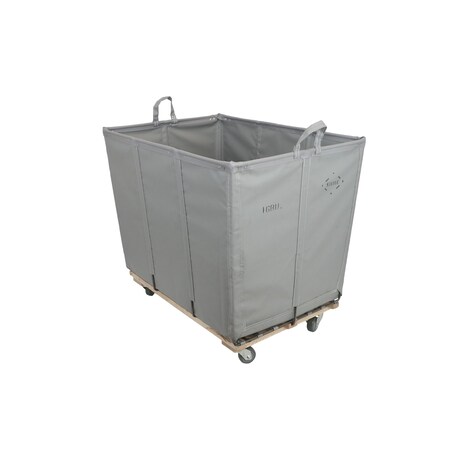 Steele Canvas Basket 16 BU Permanent Truck Grey Vinyl w/Grey Vinyl - 5in Casters Diamond Mount 9416VGRYVGRYW5